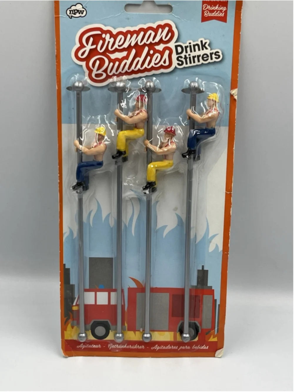 NEW & GIFT READY FIREMAN BUDDIES DRINK STIRRERS POLE DANCERS FOR YOUR LIPS